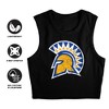 Women's San Jose State University Distressed Primary Logo Sleeveless Crop Top Tank - 4 of 4