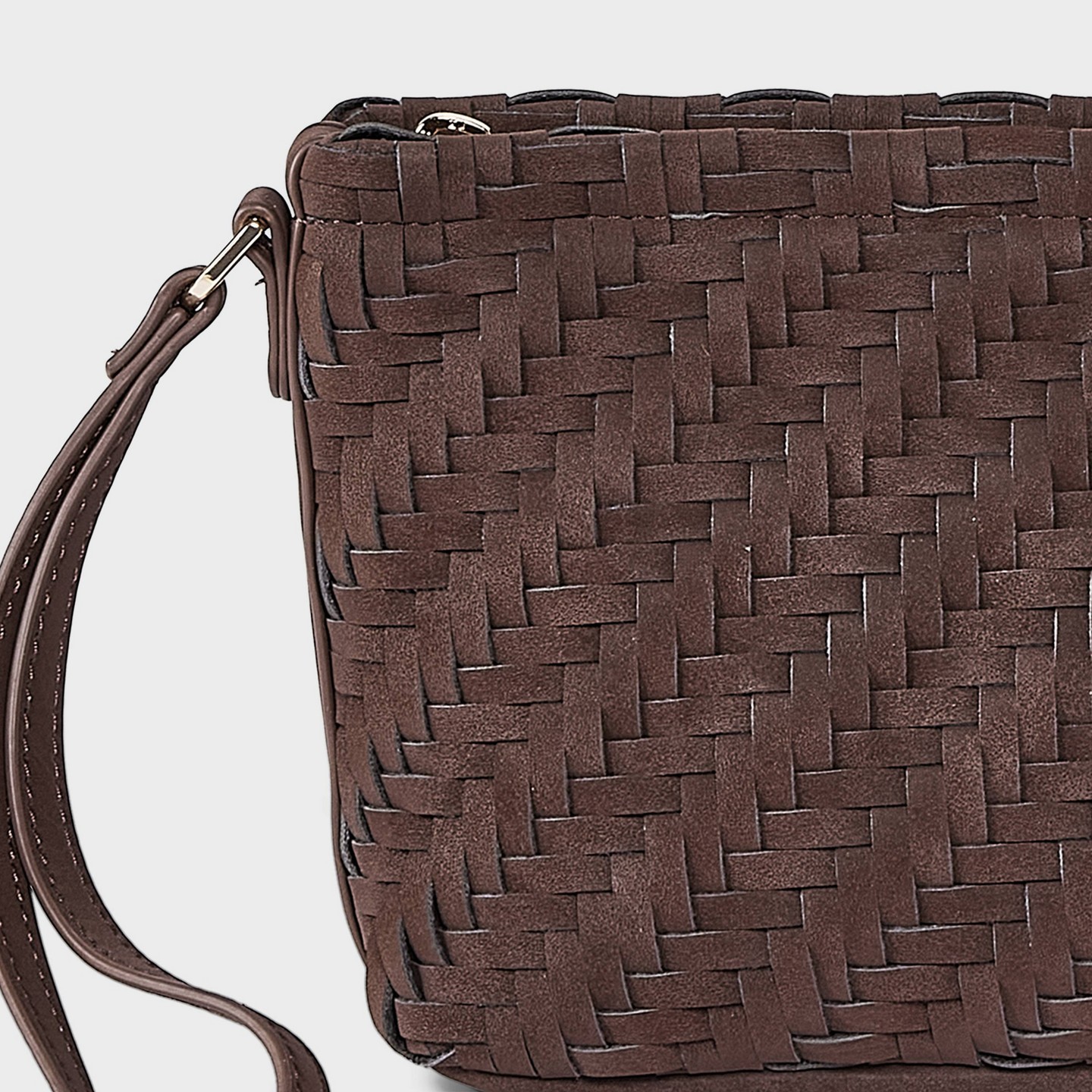 Сумка A New Day Faux Nubuck Woven Wristlet Pouch, цвет: Коричневый — фото 4