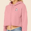Dalix Heartly Ghost Embroidered Fleece Cropped Hoodie Cold Fall Winter Women - 4 of 4