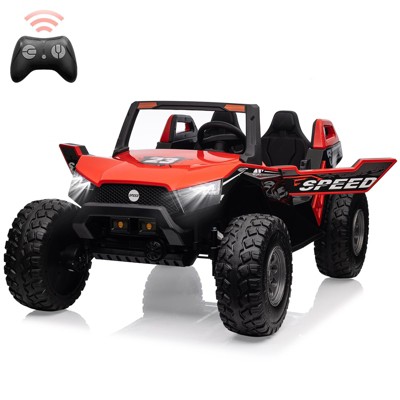 Ride On Car for Kids, 24V 2 Seater, 4WD Utv Electric Cars with Remote Control, More Foldable Seat, Music, Light