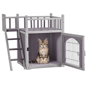 Aivituvin Outdoor Dog/Cat House, Indoor Cat House (Litter Box and Bed Allowed)-AIR08-B - 1 of 4