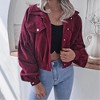 Coolmee Women's Cropped Shacket Fashion Button Down Corduroy Shacket Jackets Casual Long Sleeve Crop Jackets Tops - 2 of 4