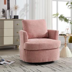 31.5" Chenille Swivel Accent Chair with 360° Base and Deep Cushion for Living Room or Bedroom-Cuddlewood - 1 of 4