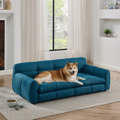 Jump Into Fun Pet Sofa Beds, Soft And Comfortable Dog Couch Bed, Modern And Fashionable Linen Fabric Dog Sofa, For Big And Oversized Dogs