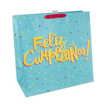 Large "Feliz Cumpleaños" Print Gift Bag Blue - Spritz™