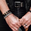 Crucible Men's Gold Plated Steel Accents Dark Brown Leather Bracelet - 2 of 4