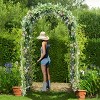 2.4m Tall Freestanding Arch Wedding Garden Archway Solid Black Metal Climbing Plants Support Frame Trellis Ground for Outdoor Patio - 2 of 4
