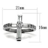 Slickblue Women's Stainless Steel Fashion Ring with Clear CZ Cross, Polished Finish, Size 5-10 - 2 of 4