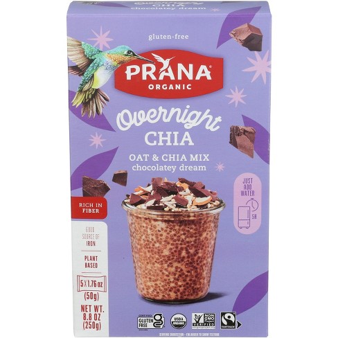 Prana Organic Chocolatey Dream Overnight Oat & Chia Mix - Case Of 8 - 8 ...