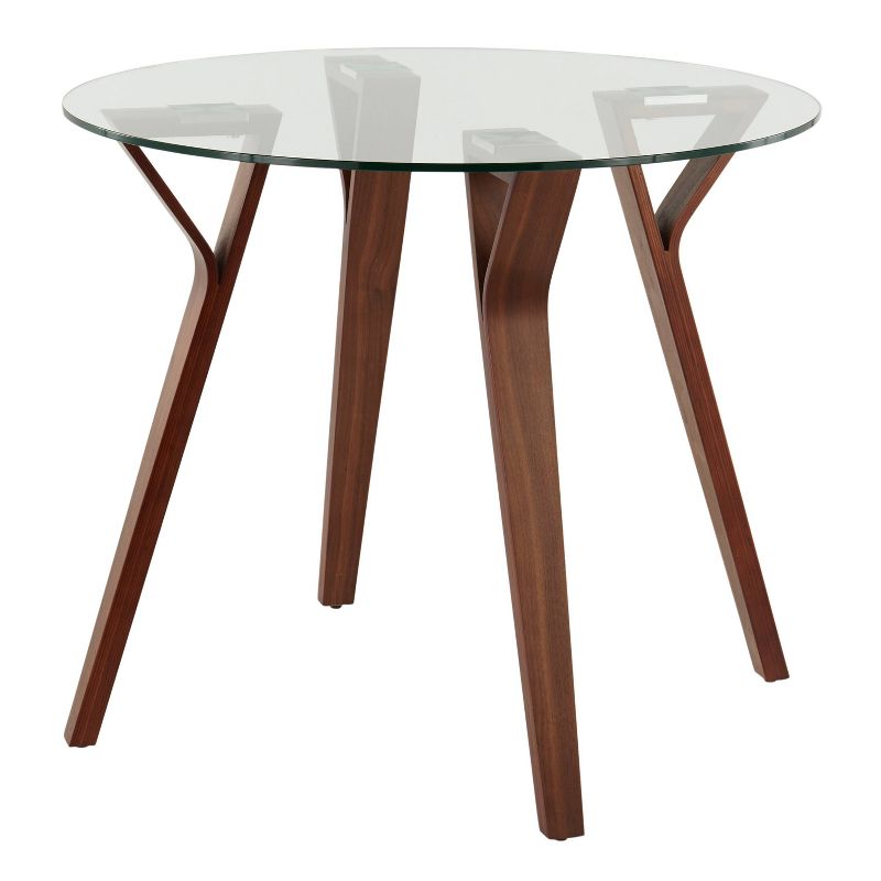 35.5&#34; Folia Mid-Century Modern Modern Round Dining Tables Walnut/Clear - LumiSource, 4 of 13