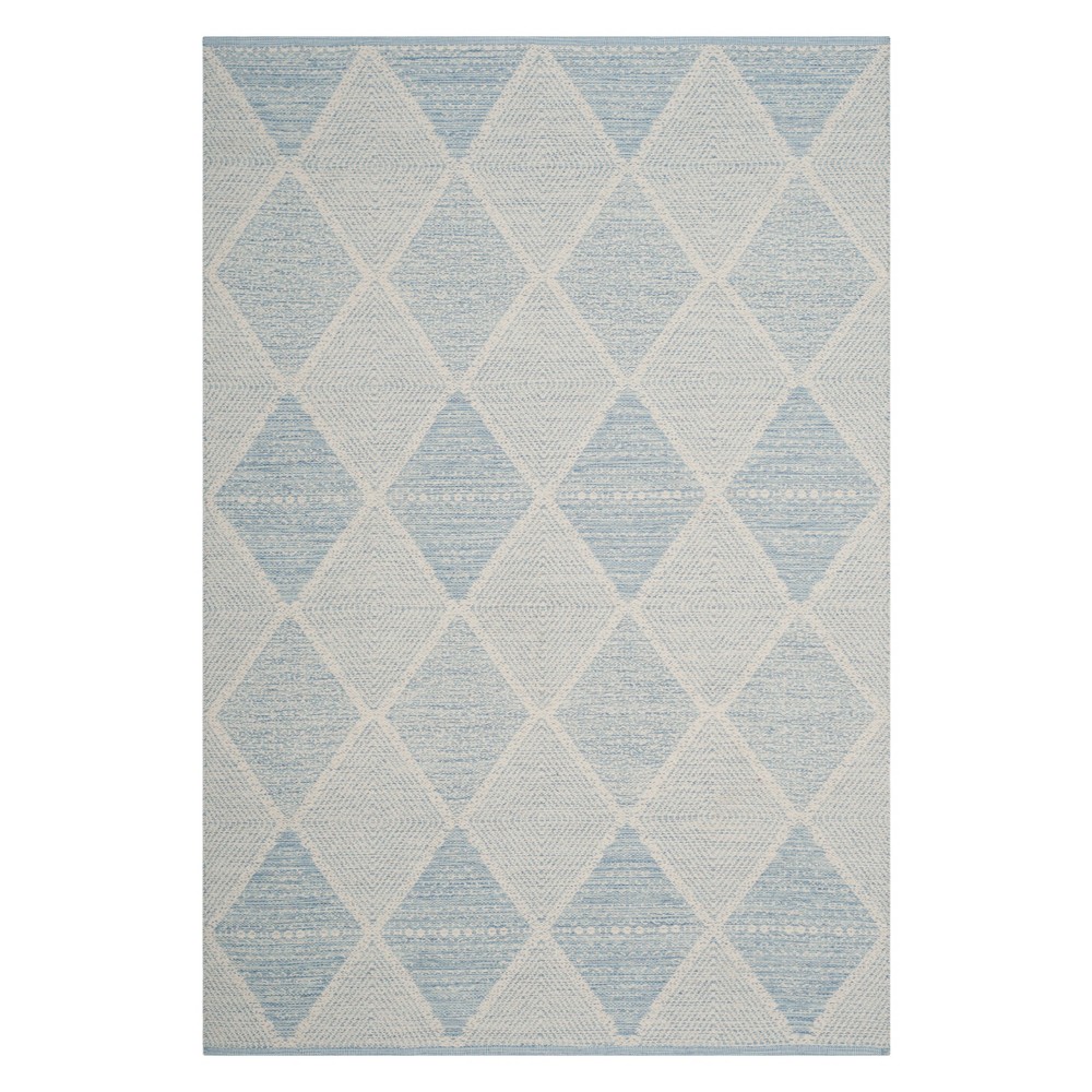 4'x6' Geometric Woven Area Rug Light Blue - Safavieh