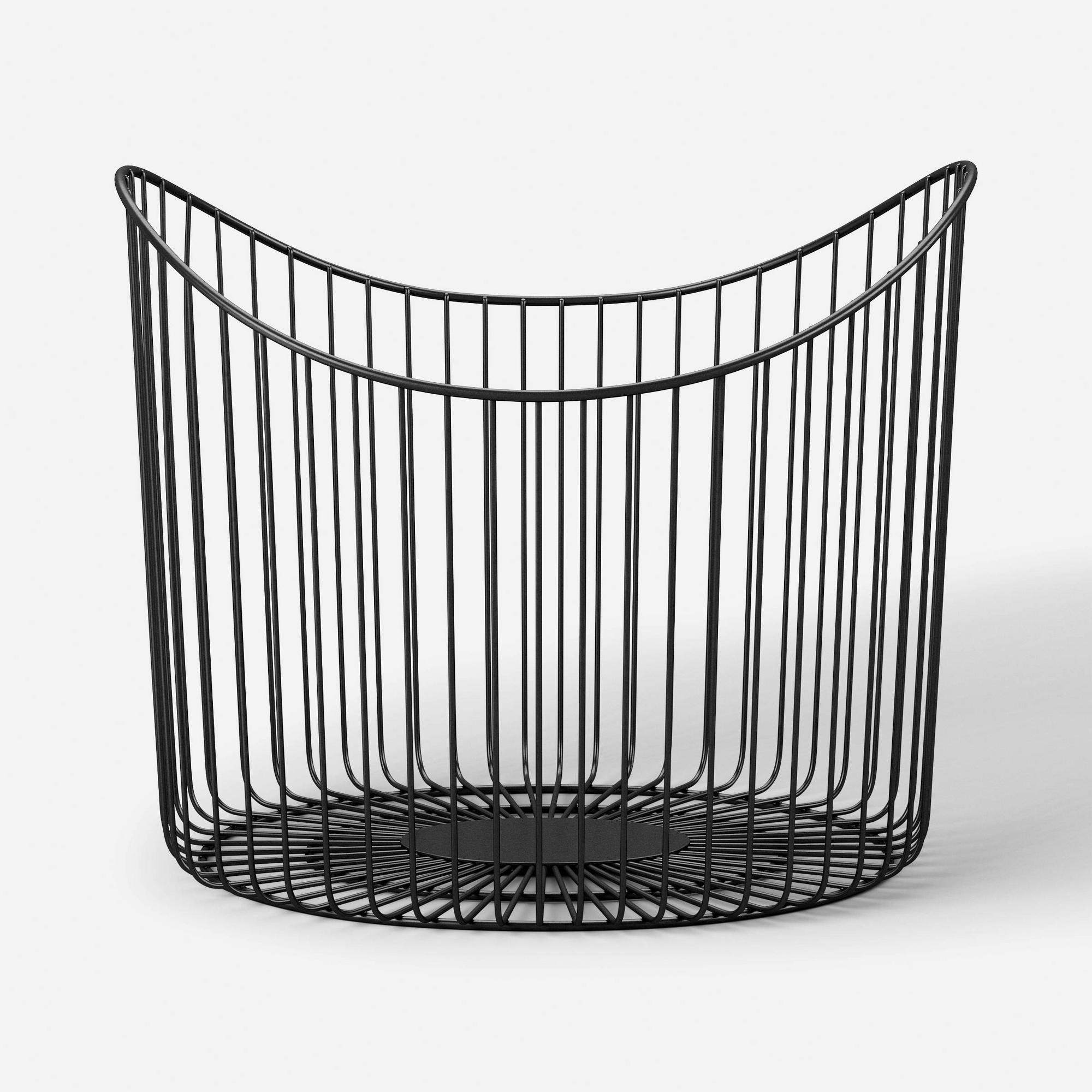 Curved Metal Floor Basket Black - Threshold™