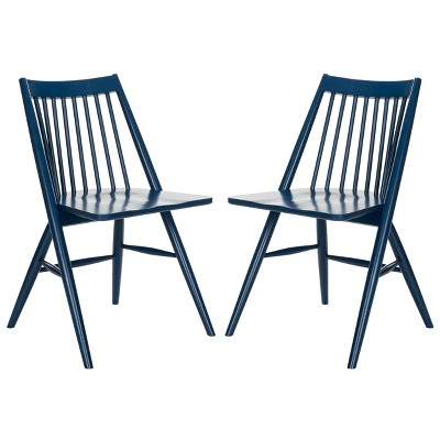 Set of 2 Wren Spindle Dining Chairs Navy - Safavieh