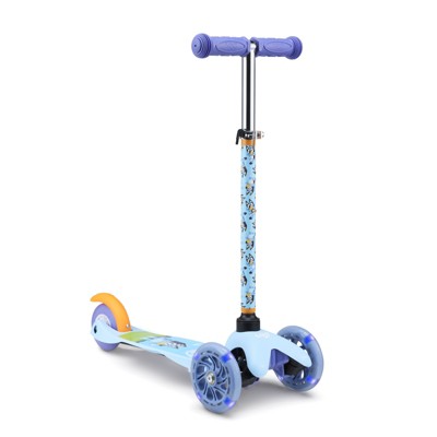 Bluey Self Balancing Kick Scooter with Light Up Wheels - 3-Wheel Tilt-and-Turn Scooter with Adjustable Handlebar