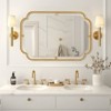 WallBeyond 24"x36" Rounded Corner Metal Wall Mirror Gold - 3 of 4