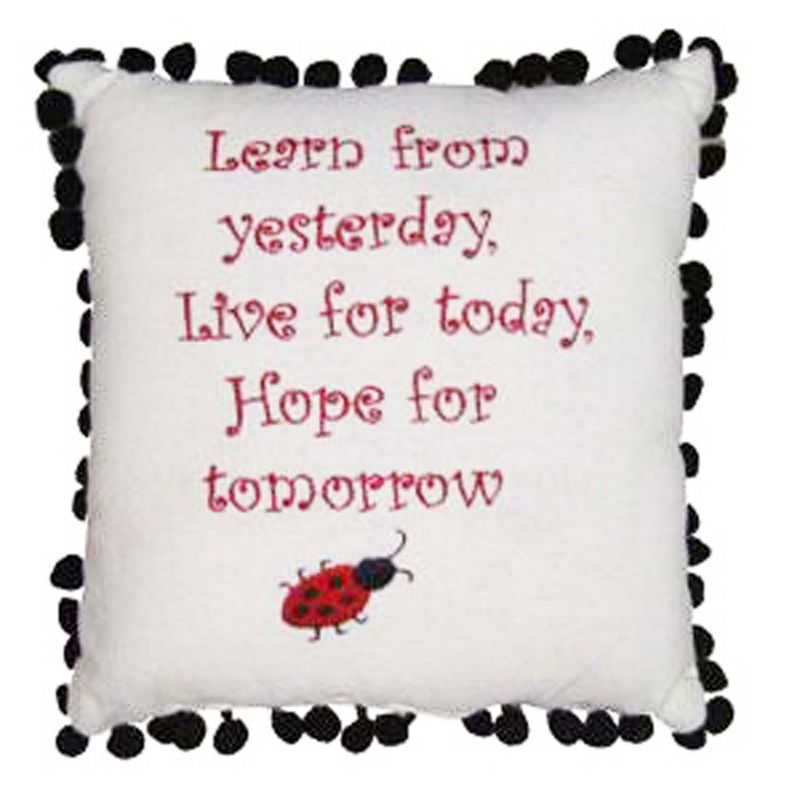 C&F Home 10" x 10" Learn From Yesterday Embroidered Pillow, 1 of 2