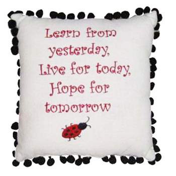 C&F Home 10" x 10" Learn From Yesterday Embroidered Pillow