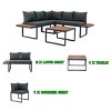 Nestfair 4pc L-Shaped Wicker Outdoor Conversation Sectional Sofa Set Dark Gray - 3 of 4