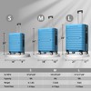 SUGIFT 3 Piece Luggage Sets ABS Hardshell Hardside with TSA Lock, Azure Blue - 2 of 4