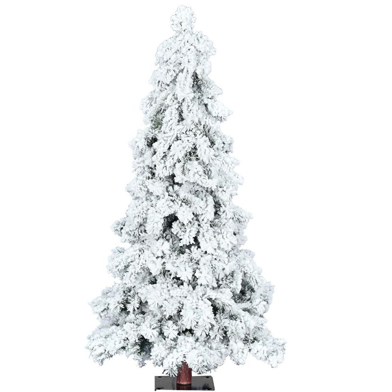 Vickerman Flocked Spruce Alpine Artificial Christmas Tree, 1 of 4