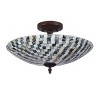 Chloe Lighting Calder Mosaic 2 Light Semi-Flush Ceiling Fixture 16" Shade - 2 of 3