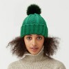 Anna-Kaci Women's Soft Knit Winter Beanie Hat with Satin-Lined Interior Ribbed Texture and Fluffy Pom Detail - 3 of 4