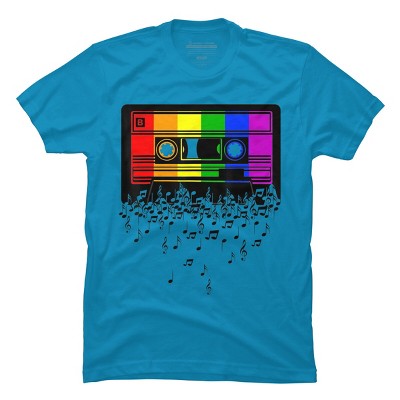 Adult Design By Humans Pride Rainbow Flag Music Note Cassette By Avocato T-Shirt