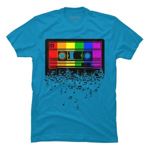 Adult Design By Humans Pride Rainbow Flag Music Note Cassette By Avocato T-Shirt - 1 of 3