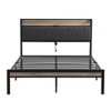 NicBex Full/Queen Upholstered Bed Frame with Storage Headboard and Charging Station,No Box Spring Needed,Easy Assembly,Beige/Gray/Black+Brown - 4 of 4