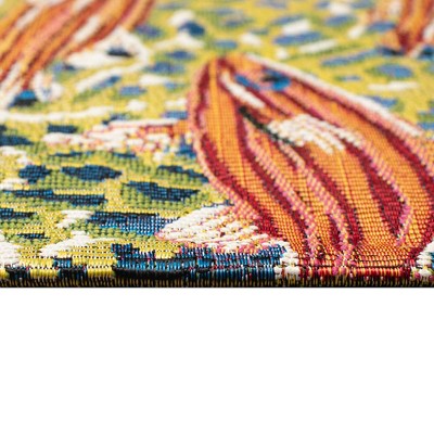 Navy Rectangular Synthetic Fish Design Indoor/Outdoor Mat