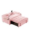 TIRAMISUBEST 3 in 1 Velvet Foldable Sofa Bed, Multi-purpose Convertible Sofa, USB Port, Adjustable Backrest, Swivel Stand, Pink - 2 of 4