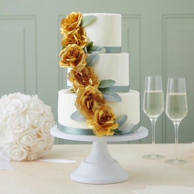 Gold Silk Artificial Roses for Tabletop Decor, 3-Inch, 50-Pack