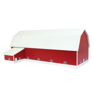 1/64 Red & White 60ft x 120ft Wooden Dairy Barn with Milk House STA-216 - 1 of 4