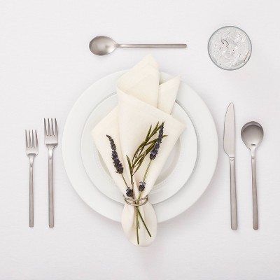 20pc Ashby Flatware Set Silver - Threshold™: Stainless Steel Silverware, Service for 4, Forks Spoons Knives Set missing accessories