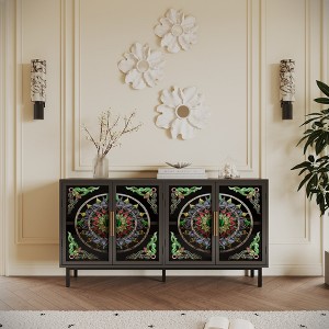 Bella Depot 60.3" Buffet Cabinet, Decorative Cabinet with 4 doors for Living room, Bedroom, Dining room - 1 of 4