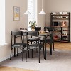 Jojoka Modern 5-Piece Dining Table Set for 4 with Upholstered Chairs, Rectangular Kitchen Table and Chairs Set for Small Spaces, Grey Finish - 3 of 4