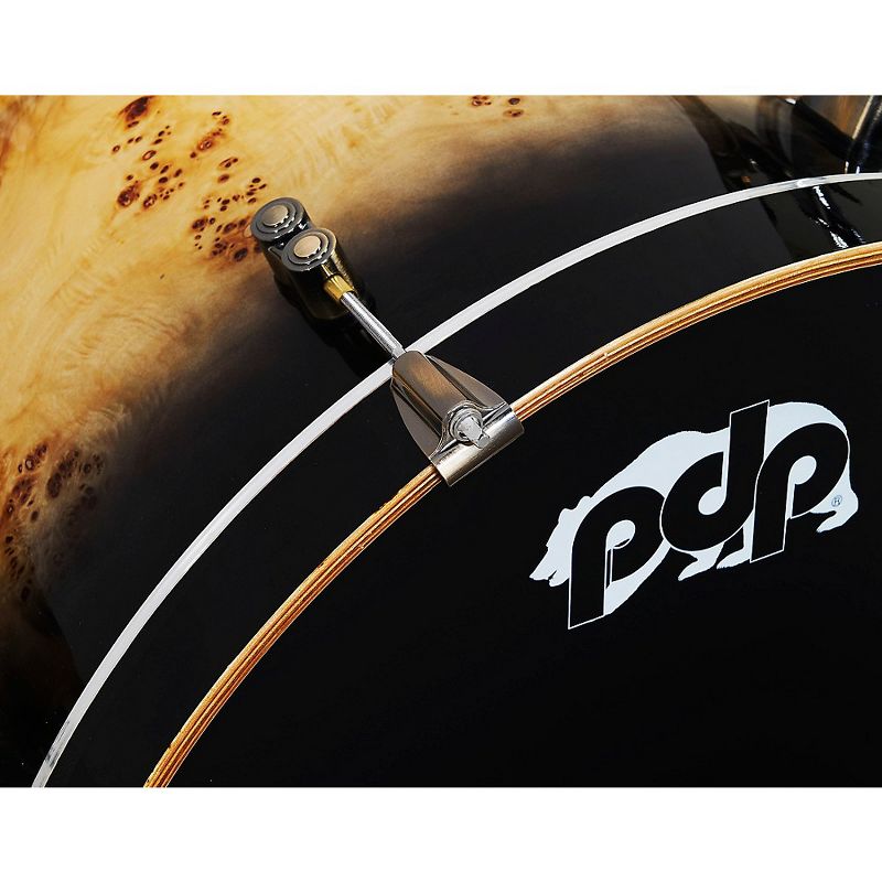 PDP by DW Limited-Edition Mapa Burl 4-Piece Shell Pack With Antique Bronze Hardware Black Burst, 4 of 7