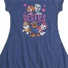 Girls' - Paw Patrol - Chase Skye Rubble Marshall Everest Besties Fit & Flair Cap Sleeve Dress - 2 of 4