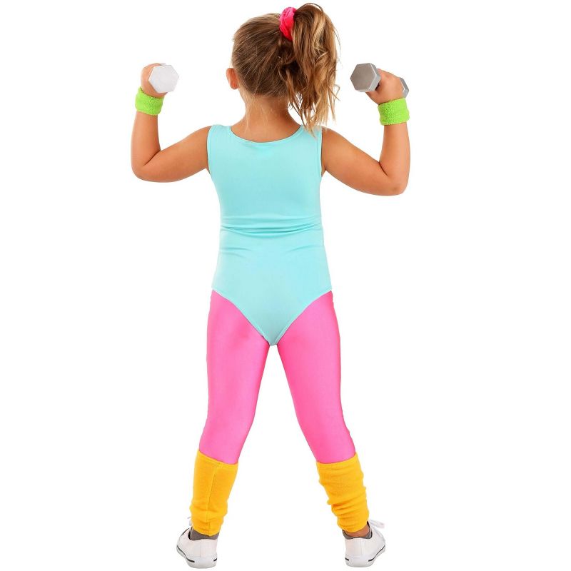 HalloweenCostumes.com Toddler Girl's Totally 80s Workout Costume, 2 of 7