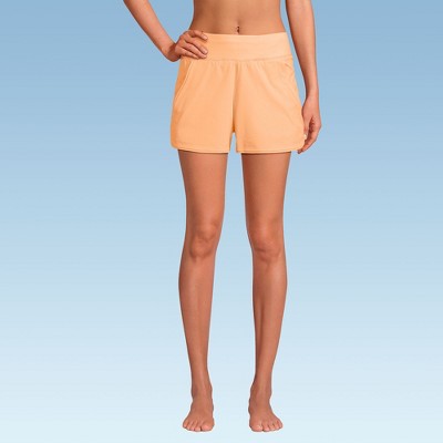 Lands' End Women's 3" Quick Dry Elastic Waist Board Shorts Swim Cover-up Shorts with Panty