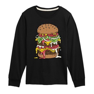 Boys' - Instant Message - Sloppy Burger Lover Long Sleeve Graphic T-Shirt - 1 of 4