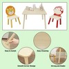 SEVOBAL Kids Table Sets, 3-Piece Wooden Activity Table with Lion and Monkey Chairs for Toddler Playroom, Beige, 27.01"*26.03"*3.03" - 3 of 4