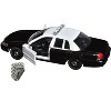 Ford Crown Victoria Police Interceptor Black and White 1/43 Diecast Model Car by Motormax - 2 of 4
