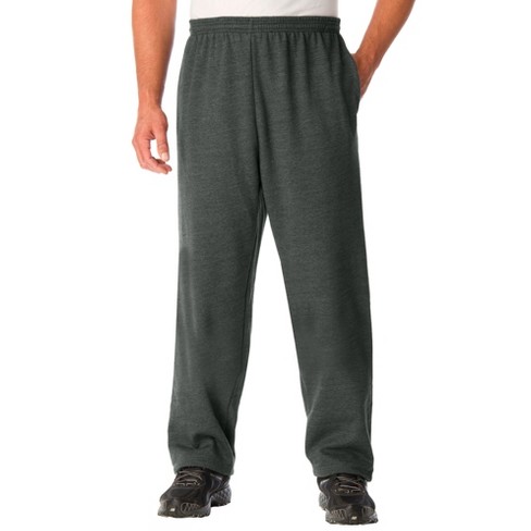 Men's Tall Fleece Open Sweatpants Charcoal