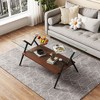 NicBex Modern 38.6" Rectangle Coffee Table with Glass Top, Open Storage Shelf and Iron Frame for Living Room - image 2 of 4