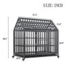 AZL1 Life Concept Pet Crate and House Heavy Duty with Roof Roof Window Front Roof Doors and Lockable Wheels for Pets, Black, 48.43"*30.7"*8.5" - 3 of 4