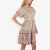 Anna-Kaci Women's Bohemian Floral Print Short Sleeve Swing Fashion Dress With Crew Neckline - 4 of 4