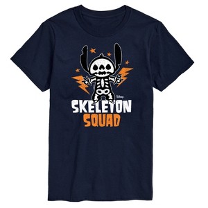 Men's - Lilo and Stitch - Halloween Skeleton Squad Short Sleeve Graphic T-Shirt - 1 of 4