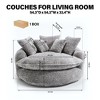 Aukfa 55" Oversized Round Chaise Lounge Chair, Modern Circle/Cloud Sofa Bed, Bean Bag Chair For Living Room - 4 of 4