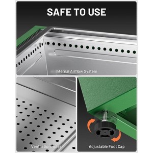 Kumasinova Portable Square Fire Pit with Handles and Ash Tray,25" Smokeless Patio Fireplace for Backyard and Paties,Stainless Steel Frane - 1 of 4